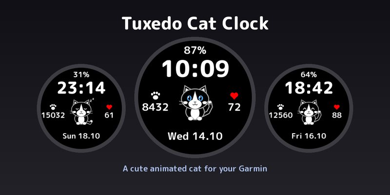 Tuxedo Cat Clock