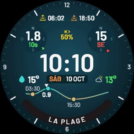 Surf Dawn: Waves, Wind & Tide Watch Face screenshot 2