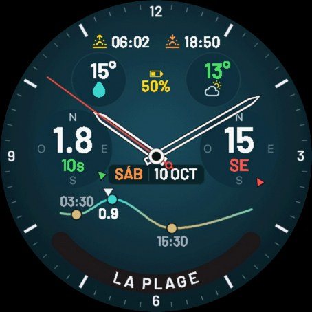 Surf Dawn: Waves, Wind & Tide Watch Face screenshot 1